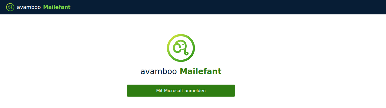 Anmeldeseite mit „Mit Microsoft anmelden“